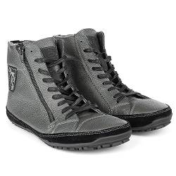 Magical Shoes Barfußschuhe gefüttert für Herren, Schnürstiefel, Stiefel Winter, minimalistische Halbstiefe, Winterschuhe aus Leder, Lederschuhe atmungsaktiv, Gr. 46, Grau, Alaskan X von Magical Shoes