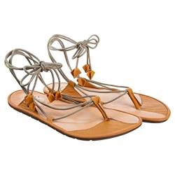 Magical Shoes Damen Sandalen Barfuß Frauen Schuhe Barefoot für Sommer mit Nullabsatz Leder MOANA Flache Sandaletten Barfussschuhe Damensandalen Barfusssandalen Größen von 36EU-43EU CARROT 36 von Magical Shoes