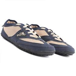 Magical Shoes Flexible sportliche Barfußschuhe für Damen, Barefoot, Minimalistische Schuhe, Outdoor, Wandern, Laufschuhe Zero Droprutschfest, GR. 40 Vegan Cosmos Beige Marineblau, Explorer 2.0 von Magical Shoes