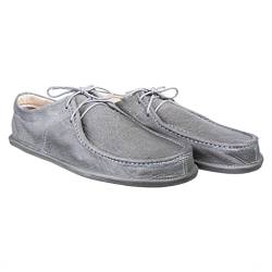 Magical Shoes Mokassins Barfußschuhe Herren, Leder Schuhe grau, minimalistische Schuhe, Mens Barefoot Shoes, Halbschuhe elastisch, Ultraleicht, Minimalschuhe aus Leder, Grau, Gr. 42, Cameron von Magical Shoes