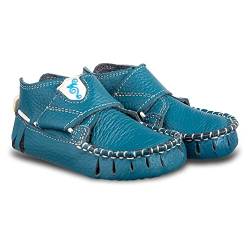 Magical Shoes Moxy weiche Lauflernschuhe für Babys | Bequeme Barfußschuhe | Krabbelschuhe Baby, Gr.:22, Farbe: Blau von Magical Shoes