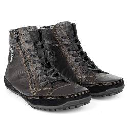 Magical Shoes gefütterte Barfußschuhe Herren, Minimal Boots leicht, Leder Halbstiefel mit Innenfutter Wolle, Winterschuhe minimalistisch, Mens Barefoot Shoes Winter, Gr. 45, Braun, Alaskan X von Magical Shoes