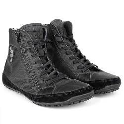 Magical Shoes gefütterte Barfußschuhe Herren, Minimal Boots leicht, Leder Halbstiefel mit Wollfutter, Winterschuhe minimalistisch, Mens Barefoot Shoes Winter, Gr. 42, Schwarz, Alaskan X von Magical Shoes