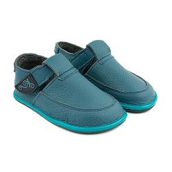 Magical Shoes weiche Kinderschuhe Jungen, Kinder Barfußschuhe, rutschfeste Hausschuhe, Schuhe, Lederschuhe minimalistisch, Blaue Kinderschuhe, Gr. 28, Blau, Lulu von Magical Shoes