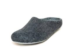 Magicfelt Filz-Hausschuh AP 701 aus Reiner Merino-Wolle | Pantoffeln für Damen & Herren mit Rutschfester Ledersohle - Unisex Schlappen für Erwachsene Anthra | 38 von Magicfelt