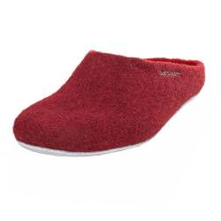 Magicfelt Filz-Hausschuh AP 701 aus Reiner Merino-Wolle | Pantoffeln für Damen & Herren mit Rutschfester Ledersohle - Unisex Schlappen für Erwachsene Chianti | 42 von Magicfelt