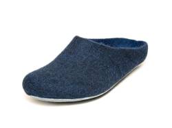 Magicfelt Filz-Hausschuh AP 701 aus Reiner Merino-Wolle | Pantoffeln für Damen & Herren mit Rutschfester Ledersohle - Unisex Schlappen für Erwachsene Midnight | 36 von Magicfelt