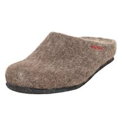 Magicfelt Hausschuhe AN709 für Damen & Herren - natürliche zweifärbige Merinowolle | Pantoffeln mit Rutschfester anatomischer Sohle | Unisex Filzpantoffeln Brown | 39 von Magicfelt