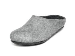 Magicfelt Hausschuhe AN709 für Damen & Herren - natürliche zweifärbige Merinowolle | Pantoffeln mit Rutschfester anatomischer Sohle | Unisex Filzpantoffeln Light Grey | 38 von Magicfelt