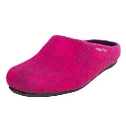 Magicfelt Hausschuhe AN709 für Damen & Herren - natürliche zweifärbige Merinowolle | Pantoffeln mit Rutschfester anatomischer Sohle | Unisex Filzpantoffeln Magenta | 41 von Magicfelt