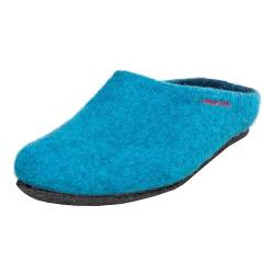 Magicfelt Hausschuhe AN709 für Damen & Herren - natürliche zweifärbige Merinowolle | Pantoffeln mit Rutschfester anatomischer Sohle | Unisex Filzpantoffeln Petrol | 36 von Magicfelt