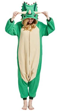 Magicmode Karneval Kostüm Pyjama Tiere Onesie Weihnachten Halloween Jumpsuit Schlafanzug Overall Nachtwäsche Faschingskostüme Damen Herren Pentacosaurus von Magicmode