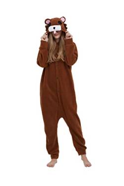 Magicmode Unisex Pyjamas Jumpsuit Tierkostüm Onesie Damen Herren Karneval Nachtwäsche Tragen von Magicmode