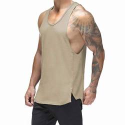 Magiftbox T09A Herren Trainings-Tanktop aus Netzstoff, schnelltrocknend, für Bodybuilding, Fitnessstudio, Training, Schwarz/Camo, khaki, Mittel von Magiftbox