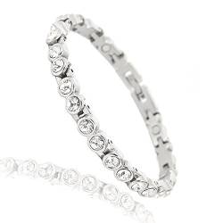 Fashion Boulevard Magnetarmband Moonlight klare Swarovski Crystals White Diamond 1A Qualität im Magnetix Style Magnetschmuck 4you # 463 (L/XL 19-22 cm) von Magnetschmuck-4you