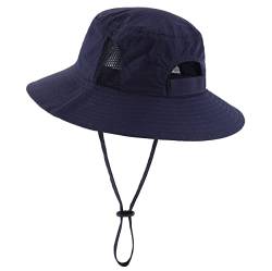 Magracy Damen-Sonnenhut, LSF 50+, breite Krempe, UV-Schutz, Safari-Hut, wasserdicht, Marineblau von Magracy