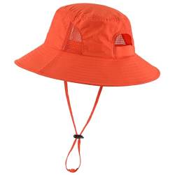 Magracy Damen-Sonnenhut, LSF 50+, breite Krempe, UV-Schutz, Safari-Hut, wasserdicht, Orange von Magracy