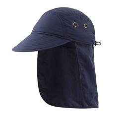 Magracy Herren Sommer UPF 50+ Fischerhut mit Nackenklappe Sonnenschutz Kappe Marineblau von Magracy