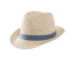 Magracy Kinder Jungen Strohhut Sommer Sonnenschutz Hut für Baby Kleinkind Fedora Strandhut, denim, 2-3 Jahre von Magracy