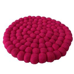 Maharanis Fairtrade Filz Untersetzer Topf Untersetzer pink 22 cm handgefertigt aus reiner Wolle, hitzebeständig von Maharanis