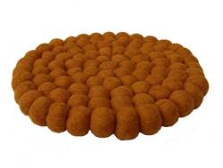 Maharanis Filz Topf Untersetzer senf mustard 22 cm handgefertigt aus reiner Wolle von Maharanis