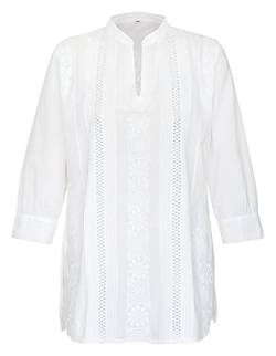 Maharanis Kurti Bluse Top Tunika Baumwolle weiß handbestickt L von Maharanis