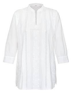 Maharanis Kurti Bluse Top Tunika Baumwolle weiß handbestickt S von Maharanis