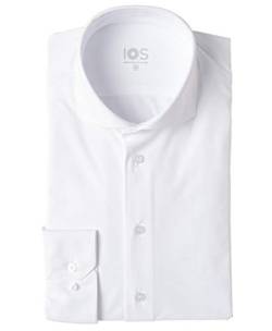 Langarm Shirt Slim Fit Jersey IOS Flexi Stretch Weiss Haikragen Gr. S bis XXL (L) von Maica