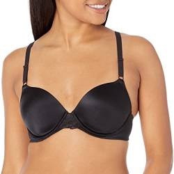 Maidenform Damen One Fab Fit Bügel, T-Shirt, moderner, leicht gefütterter wandelbaren Trägern Demi BH, Schwarze Spitze, 80B von Maidenform