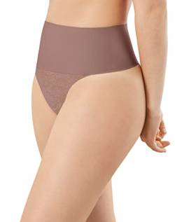 Maidenform Damen Tame Your Tummy Lace Panties, Firm Control Shapewear Thong, Cool Comfort Tangahöschen, Würzige Bronze-Spitze, XL von Maidenform