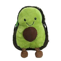 Maijia Umhängetasche aus Plüsch, niedliche Avocado-Puppe, Münzgeldbörse, Cartoon, gefüllte Schultertasche mit Reißverschluss für Mädchen von Maijia