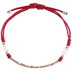 Feng Shui Rotes Armband, 1-teiliges Armband aus Sterlingsilber, handgefertigtes Armband, silbernes Bambus-Charm-Armband, Glücksbringer, Amulett, Meditation, verstellbares gewebtes Schnurarmband for Fr von MaikOn