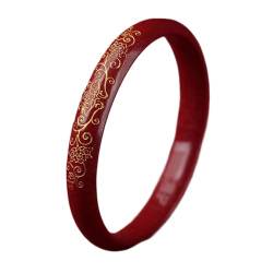 Feng Shui Rotes Armband, Kristallstein-Armreif, geschnitzt, buddhistische Schriften, Talisman, natürliches Edelstein-Armband, Retro-chinesischer Stil, Glücksbringer, Amulett for Frauen, Freundschaftsg von MaikOn