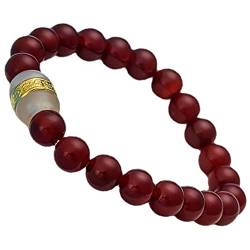 MaikOn Feng Shui Rotes Armband, Chakra-Kristall-Armband for Damen und Herren, Amulett, Glück, runde Perlen, Meditation, Reichtum, Glück, Rot (Color : Red) von MaikOn