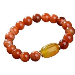 MaikOn Feng Shui Rotes Armband, Farbwechsel Pixiu/Piyao Natürliche Achate Rote Perlen Armband Schutz Reiki Meditation Verstellbares Amulett-Armband Schmuck Geschenke,B (Color : B) von MaikOn