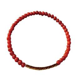 MaikOn Feng Shui Rotes Armband, Wealth Southern Authentisches 14-Karat-Goldkristall-Reiki-Amulett, Glücksbringer-Armband zur Abwehr böser Geister, inspirierendes Geschenk (Color : Red_8 inches) von MaikOn
