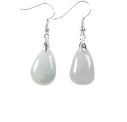 Ohrringe, Smaragd Ohrringe, Einfache Ohrringe aus Sterlingsilber mit eingelegtem Jadeit in Tropfenform for Frauen. Ohrringe aus grünem Jade for Frauen von MaikOn