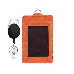 Schnur, Personalausweis, 5 stücke ID Fällen Versenkbare Pu Leder Brieftaschen Bus Pass Fall Abzeichen Abdeckung Transparent Männer Frauen Bank Kreditkarte Halter einfach (Color : Orange, Size : 5pc von MaikOn