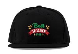 Maikomanija Best Teacher Ever Baumwolle Flaches Visier Fullcap Baseball Cap Trucker Hat Unisex Sport Atmungsaktiv, Schwarz , One size von Maikomanija