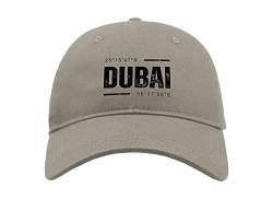 Maikomanija Dubai City Coordinates Reise Vereinigte Arabische Emirate Baumwolle Curved Visier Baseball Cap Dad Hat Unisex Sport Bequemes Top, grau, One size von Maikomanija