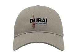 Maikomanija Dubai United Arabische Emirate UAE Baumwolle Curved Visier Baseball Cap Dad Hat Unisex Sport Bequemes Top, grau, One size von Maikomanija