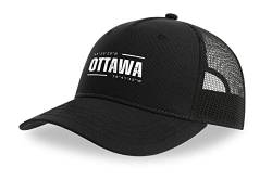 Maikomanija Ottawa Coordinates City Travel Kanada Baumwolle Trucker Cap Curved Visor Netback Hat Atmungsaktives Mesh Sport Top, Schwarz , One size von Maikomanija