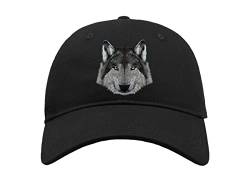 Wolf Drawing Spirit Animal Baumwolle Curved Visier Baseball Cap Dad Hat Unisex Sport Bequemes Top, Schwarz , One size von Maikomanija