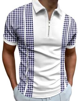 Mainfini Männer Poloshirt Kurzarm Atmungsaktiv Polohemd Fit Tops mit Reißverschluss für Sports L von Mainfini