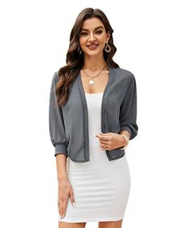 Maintain Vigour Damen Festlich Bolero Elegant Chiffon Strickjacke 3/4 Ärmel Bolerojacke Leichte Sommerjacke zum Kleid für Hochzeit von Maintain Vigour