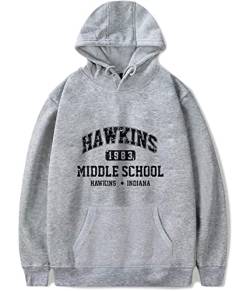 Hawkins Middle School Kapuzenpullover Hawkins Indiana Beiläufig Sport Hoodies Mode lose Hawkins A.V. Club Pullover Sweatshirt Unisex von Maisley