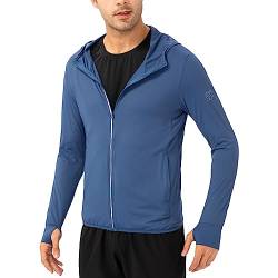 Herren Full Zip UPF 50+ UV Sonnenschutz Jacke Langarm Sonnenschutz Shirt mit Kapuze Schnelltrocknendes leichte Hoodies für Männer zum Angeln Laufen von Maisley