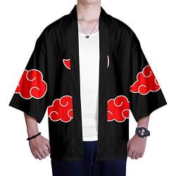 Kimono Bluse Japan Herren Samurai Yukata Ninja Anime Uchiha Sasuke T-Shirt Kurz Kimono Nachtwäsche Sommer Tops von Maisley