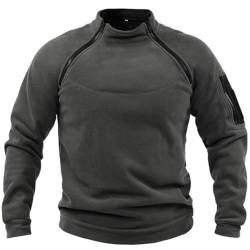 Maisley Herren Tactical Fleece Sweatshirt Herren Outdoor Taktisch Weich Warm Polar Fleecejacke Männer Fleecepullover Herren-Jacke ohne Kapuze von Maisley