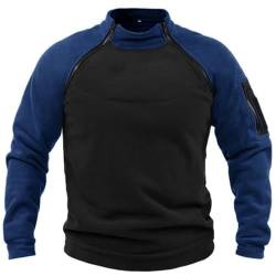 Maisley Herren Tactical Fleece Sweatshirt Herren Outdoor Taktisch Weich Warm Polar Fleecejacke Männer Fleecepullover Herren-Jacke ohne Kapuze von Maisley